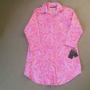 Ralph Lauren Pajama Night Shirt Pink S